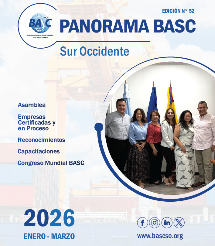BASCSurOccident's tweet photo. ¡Ya está disponible la edición 52 de nuestro Panorama BASC! 
✅Entérate de todas nuestras noticias, empresa certificadas y demás actividades desarrolladas durante el primer trimestre 2026.
➡️ https://t.co/Vexh7T5Dqz

#BASC #SomosBASC #UnidosPorUnComercioSeguro https://t.co/VLnj9dlJyZ