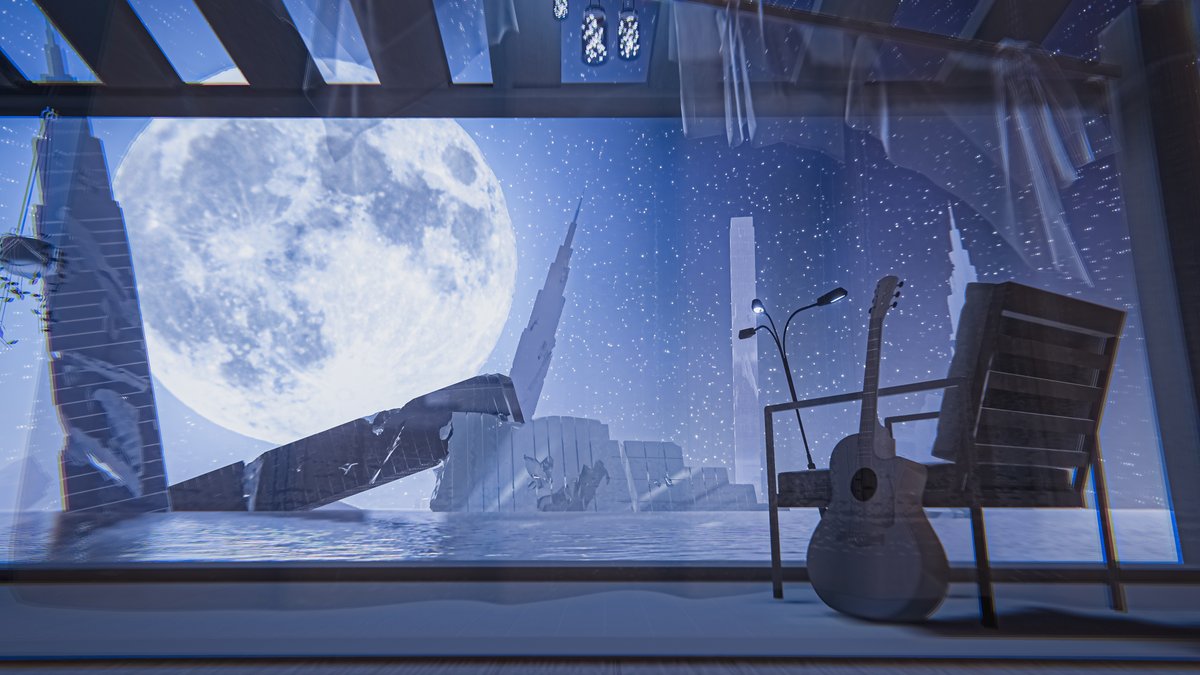 Neomance's tweet image. Rest At The Moonlit Home
月明かりの家での憩い

World : 骸と皓月
Author : こいぬ！！！

World URL :
vrchat.com/home/world/wrl…

#VRChat_world紹介 #Neo写真