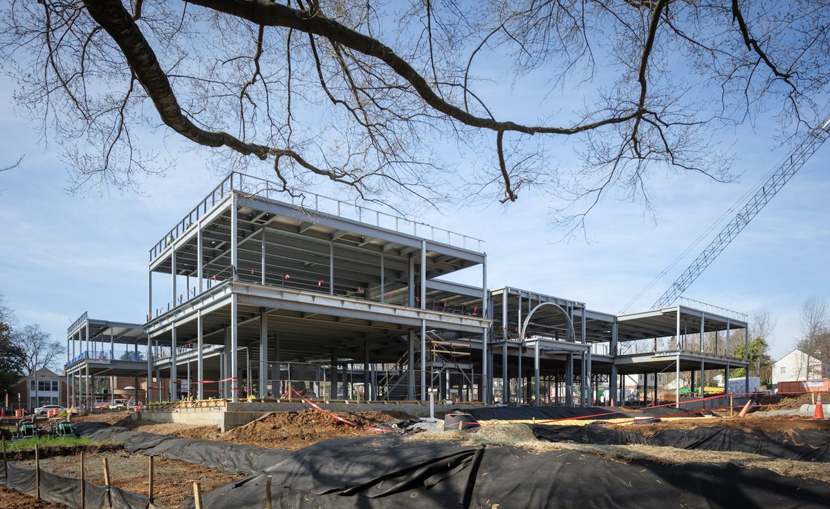 UVA_Alumni's tweet photo. At the center of Aggarwal Hall, our topping-out beam stands bright in the future atrium—surrounded by the structure taking shape around it.

A Home for Every Hoo. 🧡 
https://t.co/qollPvLzoo https://t.co/seCRoknK5s