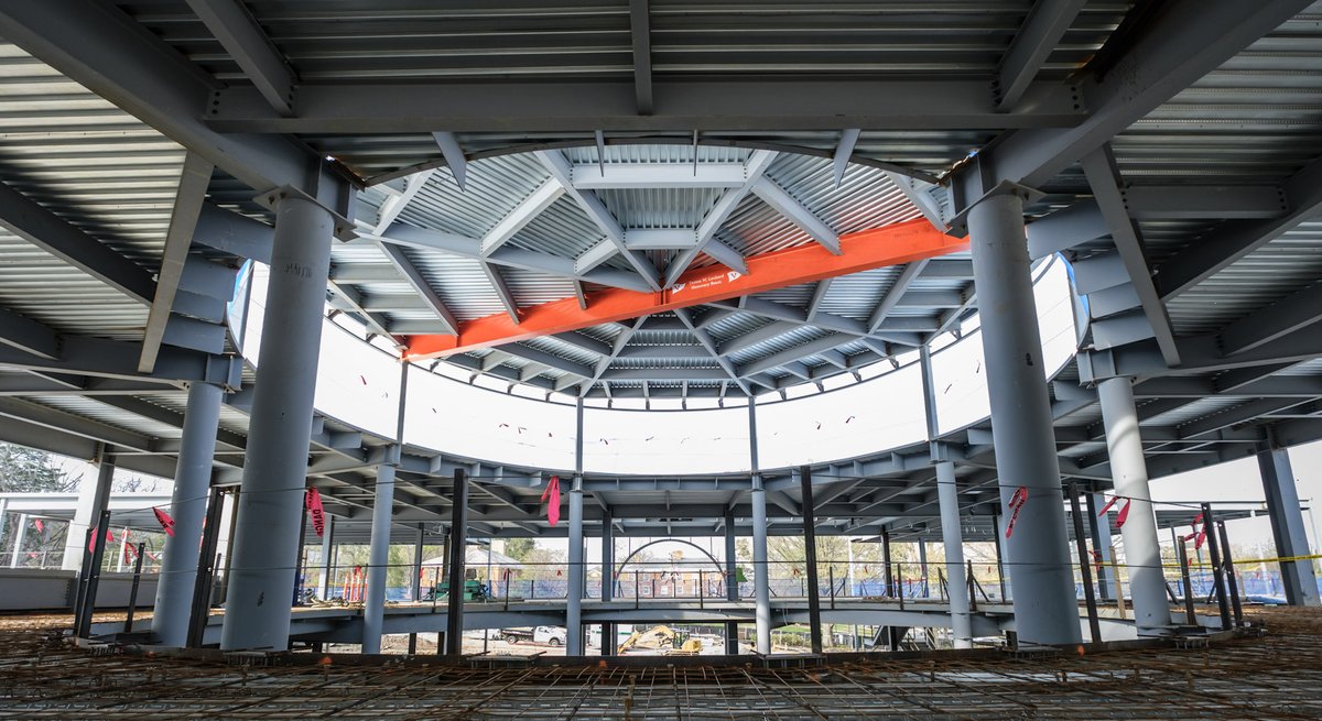 UVA_Alumni's tweet photo. At the center of Aggarwal Hall, our topping-out beam stands bright in the future atrium—surrounded by the structure taking shape around it.

A Home for Every Hoo. 🧡 
https://t.co/qollPvLzoo https://t.co/seCRoknK5s