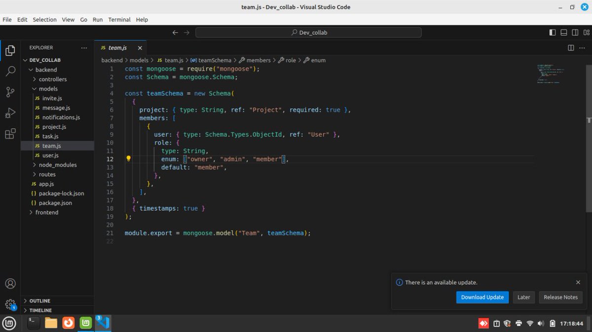 dev_tocho's tweet image. Day 3 of 30 🚀

 Focused on backend structure on dev_collab project.
Designed my core models: Users, Projects, notifications, Collaboration (team members), Invitations, Messages (chat), and Tasks.

We keep going 💪
#buildinpublic #webdeveloper #softwareengineer
@eng_network_gb