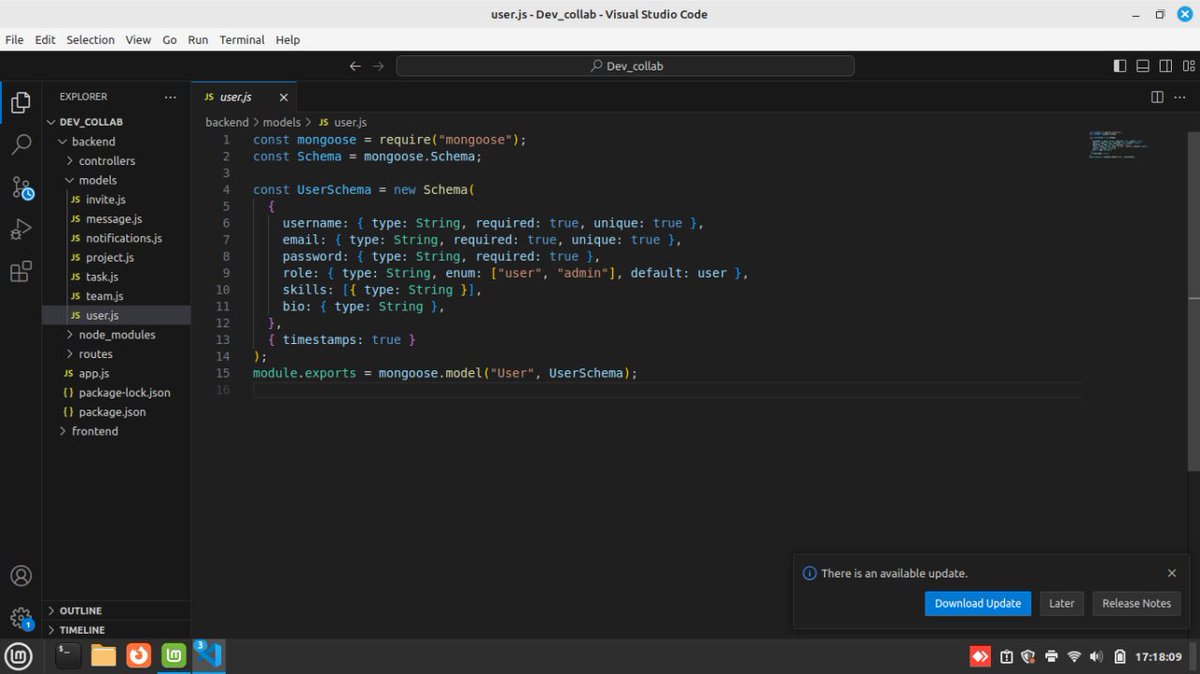 dev_tocho's tweet image. Day 3 of 30 🚀

 Focused on backend structure on dev_collab project.
Designed my core models: Users, Projects, notifications, Collaboration (team members), Invitations, Messages (chat), and Tasks.

We keep going 💪
#buildinpublic #webdeveloper #softwareengineer
@eng_network_gb