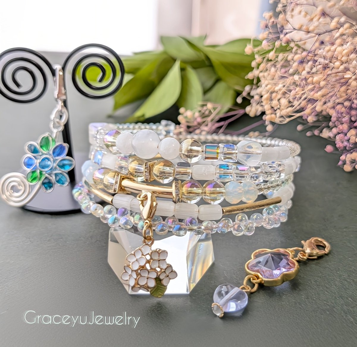 Graceyujewelry🍀 天然石コイルブレスレット✢ ハンドメイドジュエリー tweet media