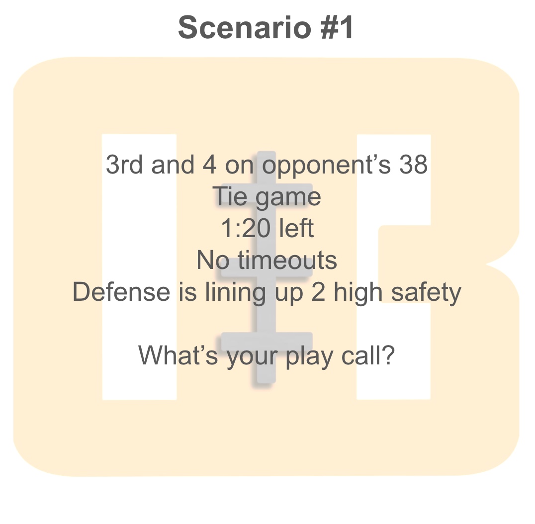 OneBackOff's tweet image. Scenario 1 presented by @TheFlipSled 

#onebackoffense #wwyd #Coaching