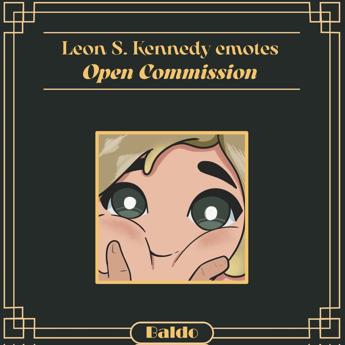 Baldo2210's tweet photo. ¡FOR SALE! Leon S. Kennedy emote pack.
#Emotes #OpenComission #Twitch #Residentevil https://t.co/np1631AirY