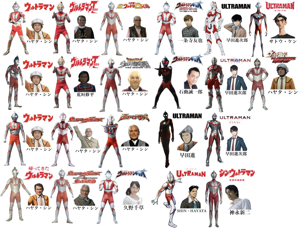 orb_brave's tweet image. 歴代ウルトラマン変身者
#ウルトラマン
#シン・ウルトラマン
#ULTRAMAN
#ウルトラマンライジング