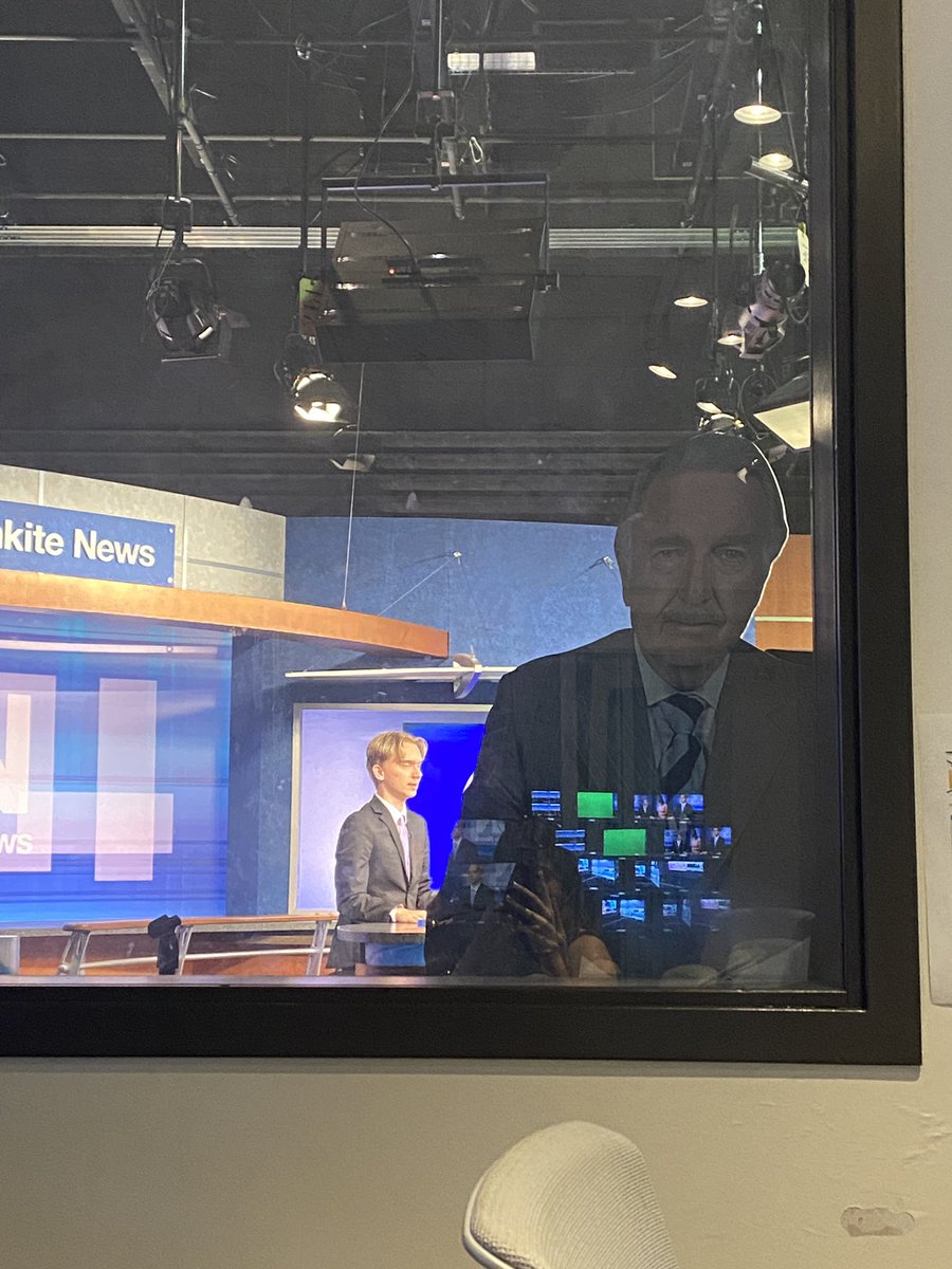 The pressure is on when the <a href="/cronkitenews/">Cronkite News</a> Walter Cronkite cutout is looking over your shoulder in the control room…🫣