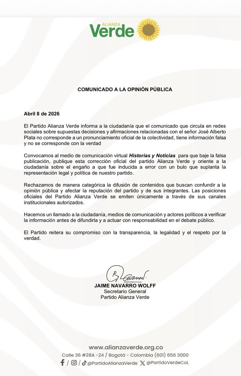 Partido Alianza Verde 🌻 tweet media