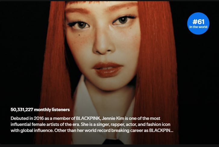 JENNIE on Spotify tweet media