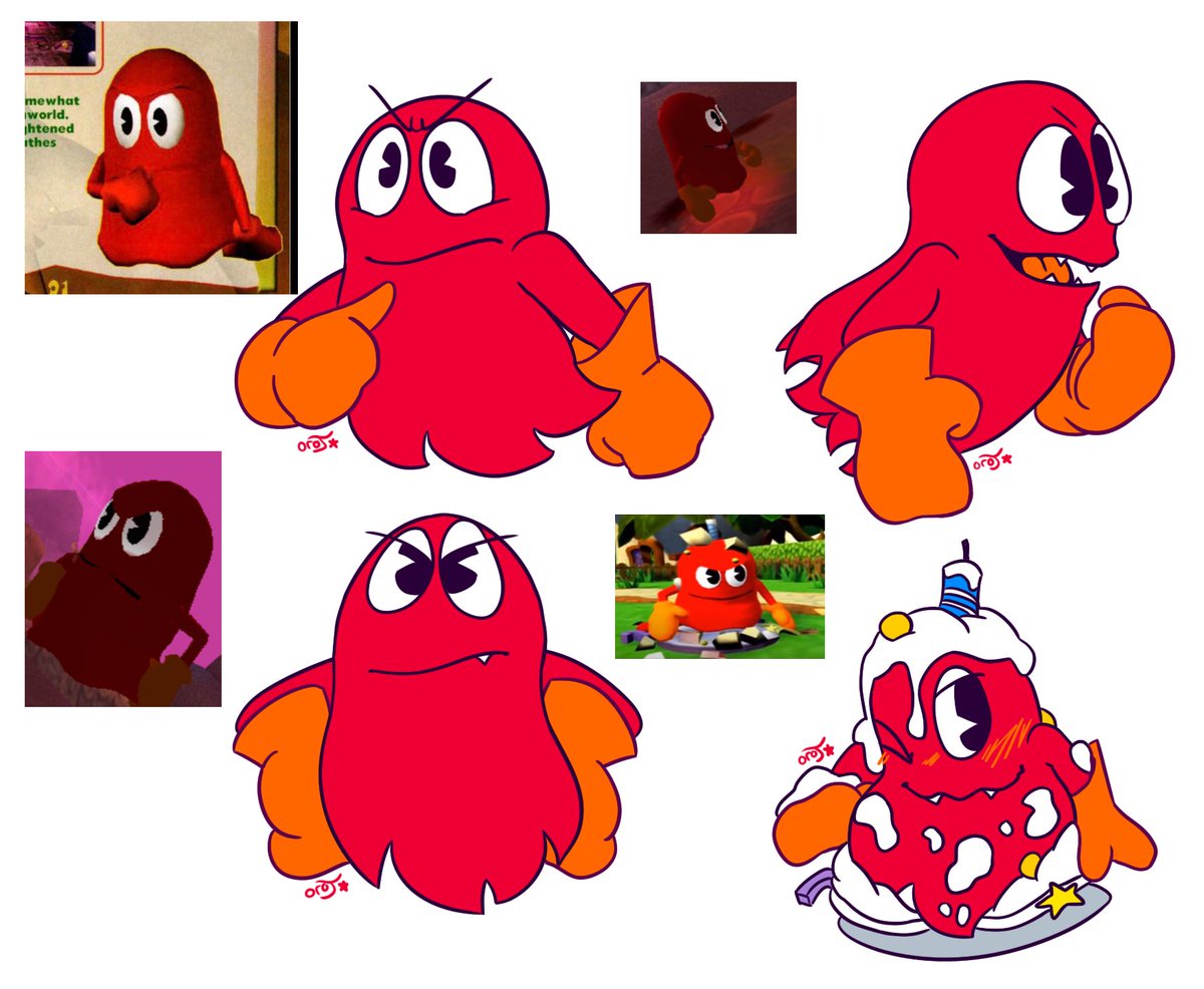 oro_junestar's tweet image. pose practice with blinky✨ #pacman #blinky