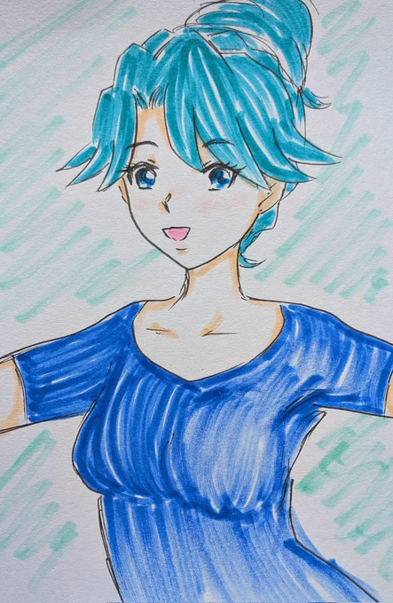 #ゴープリ10周年なので海藤みなみさん3733枚描いてお祝い (1606.1607.1608.1609) 寝起きラクガキ。 明日も長残でしぼう確定・・・