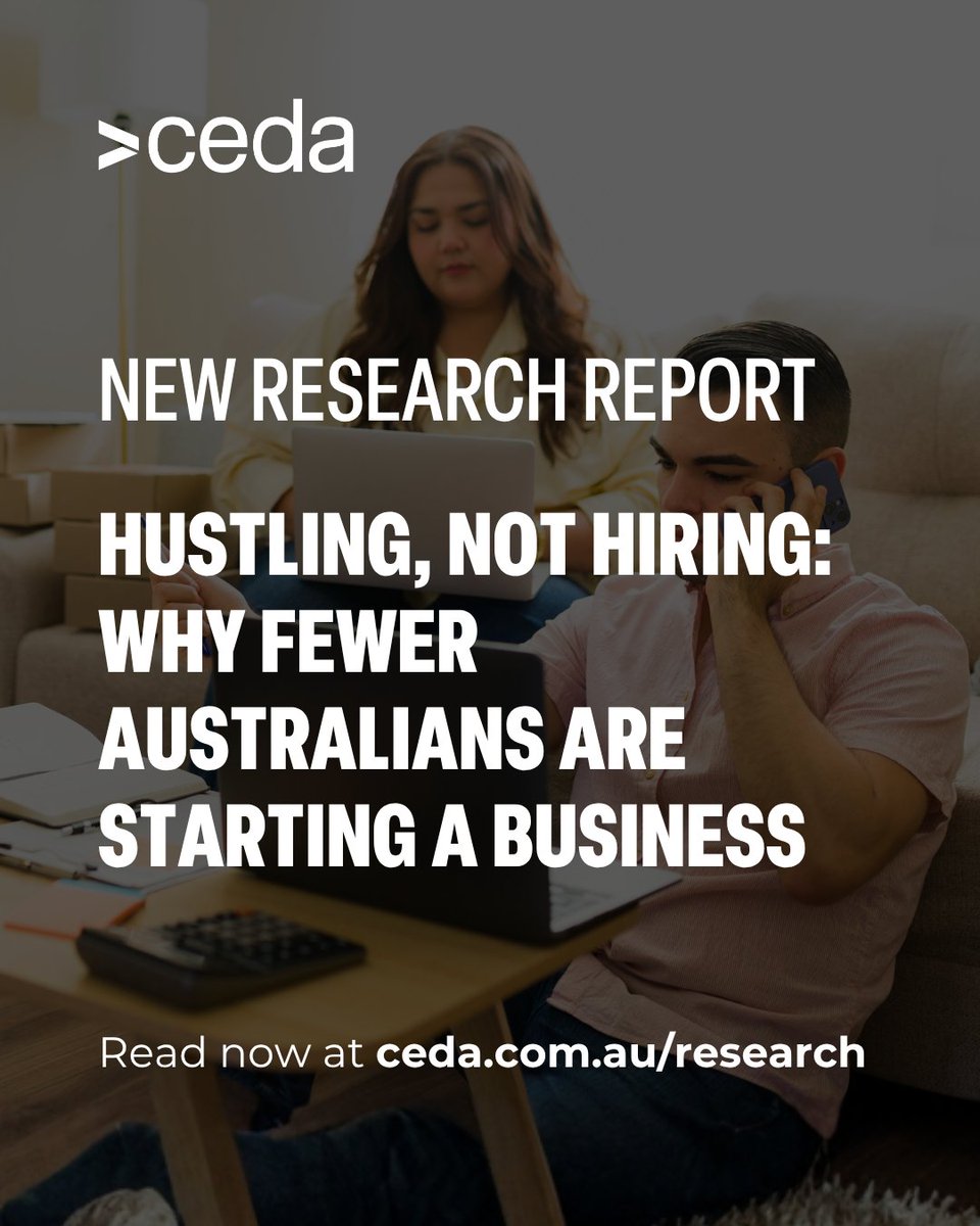ceda_news's tweet image. Our analysis confirms that many Australians still want to start their own business, but the number of business owners keeps steadily declining. 

What's the story? Read the latest #CEDAResearch report out now: bit.ly/4v2O4Al ⬅️ 

#BusinessOwner #Productivity