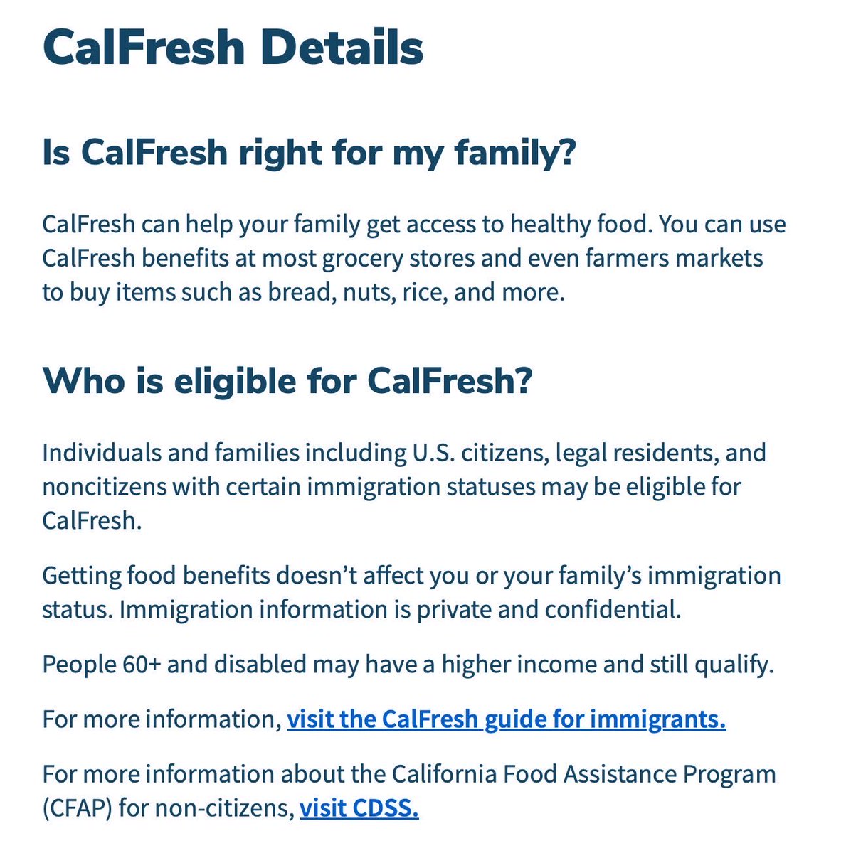TPIChapman's tweet photo. CalFresh eligibility has changed.
Recent updates may affect who qualifies and how benefits are calculated. Some households could see changes to their eligibility or benefit amounts. https://t.co/6aiBuPelBZ https://t.co/dFkhFmxSlb