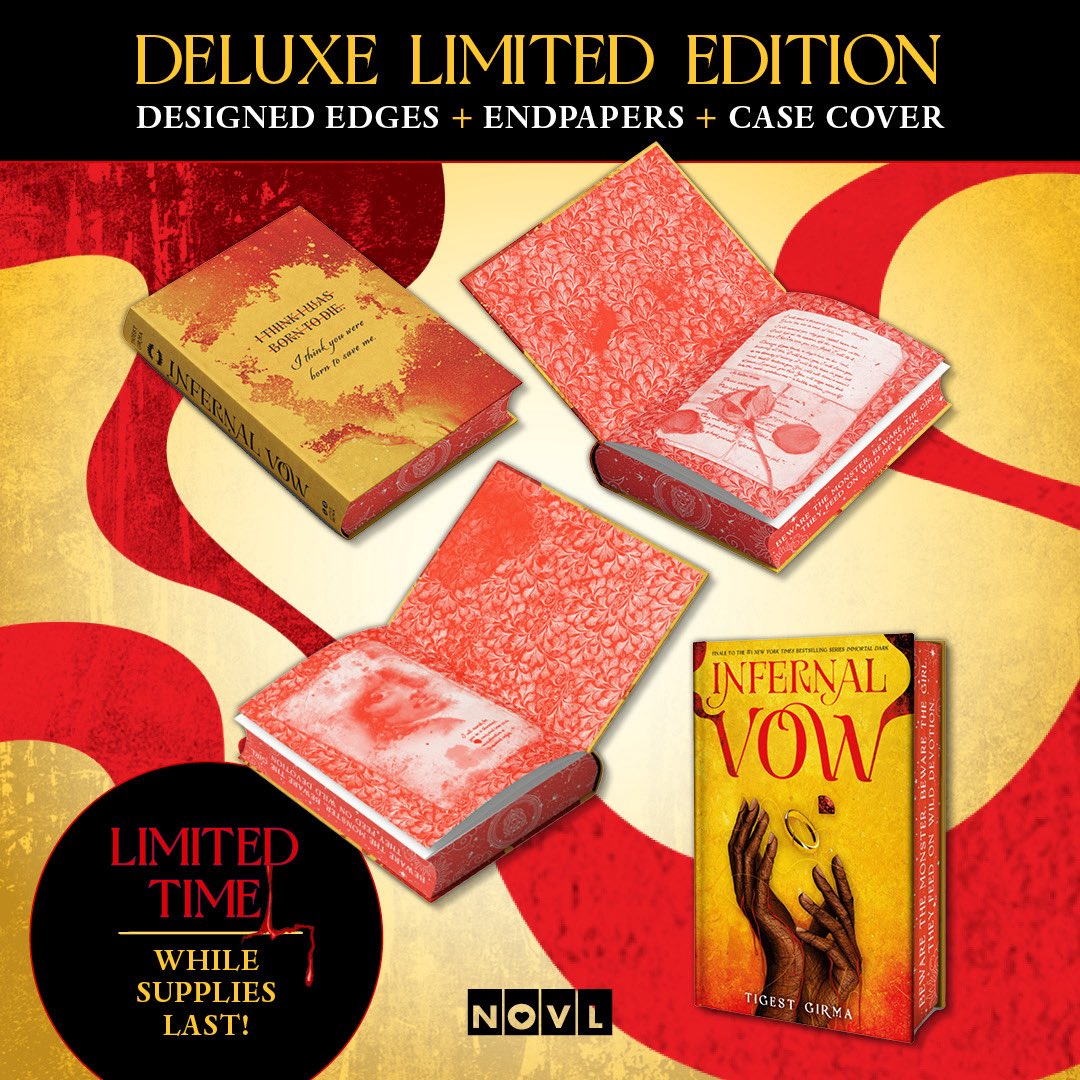 tigestgn's tweet photo. ❤️‍🔥SPECIAL EDITION REVEAL❤️‍🔥

we have ART people and a letter for the endpapers!! be warned Infernal Vow is 50% yearning 50% pain 🩸

preorder: https://t.co/ztS4EATvLM https://t.co/n0Xb56J8Ja