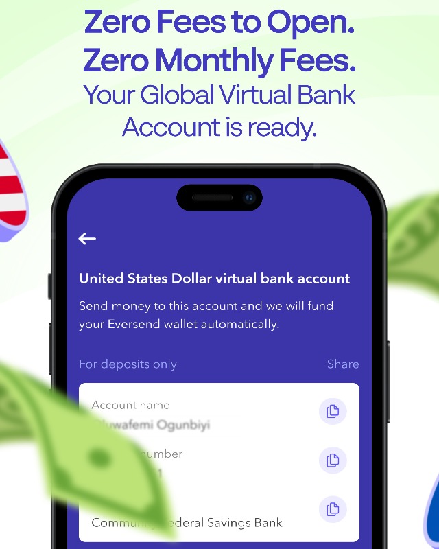 eversendapp's tweet photo. Getting paid from abroad just got easier. Open your own USD, EUR, and GBP virtual bank accounts with Eversend. Receive international payments like a local and manage it all in our easy-to-use multicurrency wallet 🌍.