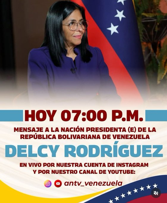 DELCY RODRÍGUEZ HABLA A LAS 7 PM

Expectativa por sus anuncios.