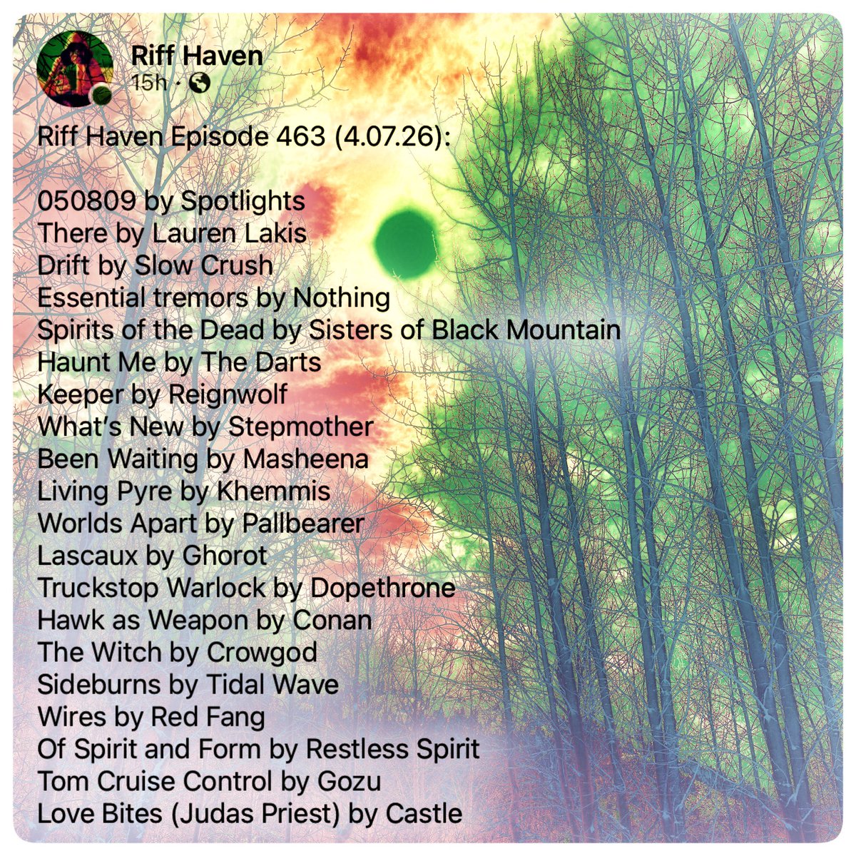 RiffHaven's tweet image. #Riffhaven #Spotlights #LaurenLakis #SlowCrush #Nothing #SistersofBlackMountain #TheDarts #Reignwolf #Stepmother #Masheena #Khemmis #Pallbearer #Ghorot #Dopethrone #Conan #Crowgod #TidalWave #RedFang #RestlessSpirit #Gozu #Castle