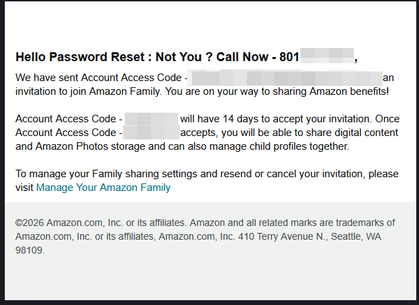 fmichlick's tweet image. Wow, what an interesting way of trying to scam their way into your amazon account. Wonder if @amazon does not rate limit the interface that sends these invitation emails. Not a spoofed email from what I can see and the "manage"... link does go to Amazon.

#amazon #scams