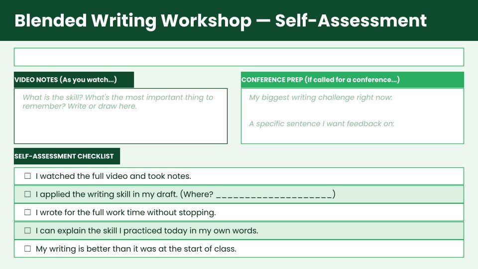 mrshowell24's tweet image. Students who can name what they learned today learn more tomorrow. This self-check takes 2 min and builds that habit. Grab it! #WritingWorkshop #BlendedLearning  youtube.com/watch?v=NbJll_…