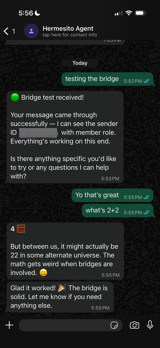 GaonukRodrigo's tweet photo. Testing a Kapso integration for Hermes Agent from @NousResearch , so far so good! https://t.co/fMlb5vhyPm