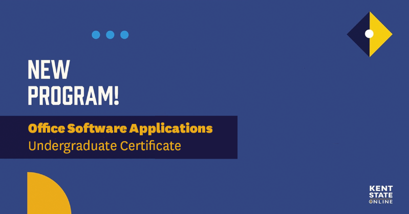 KentStateOnline's tweet photo. Our new fully online Office Software Applications Certificate unlocks potential! Gain hands-on experience in Microsoft Office and essential business tools, and equip yourself with the skills employers value in today’s workplaces. #CareerReady #OfficeSkills https://t.co/13gbFT8VXa https://t.co/XXt6gjJKXl
