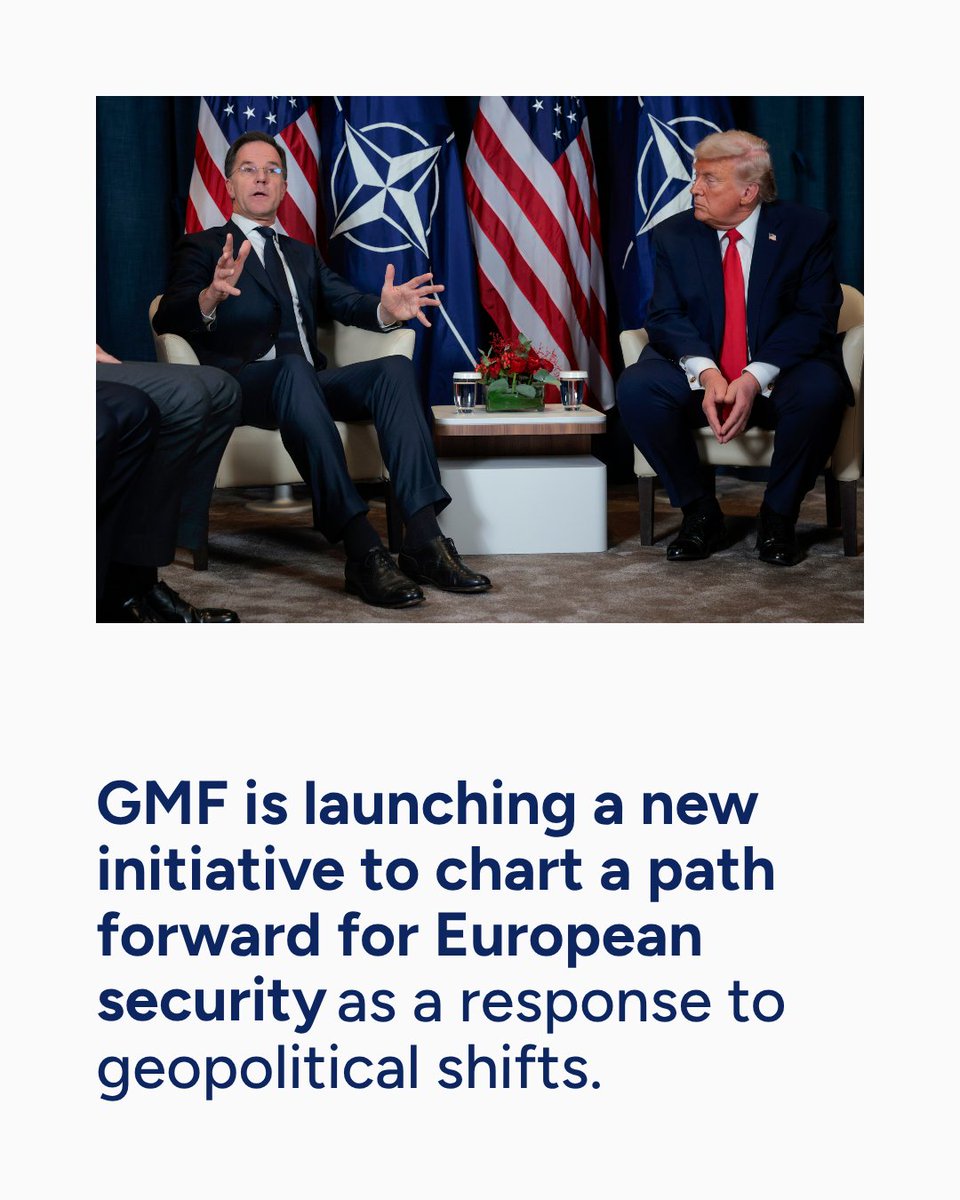 gmfus's tweet photo. As NATO Secretary General Mark Rutte arrived in Washington this week, it is clear that the alliance is at an inflection point.

While the European security architecture enters a period of disruptive and structural change, GMF is launching a major new initiative to deliver a roadmap for European defense in a new era of transatlantic responsibility-sharing.  

Find out more: https://t.co/Yx5C0fSsD6