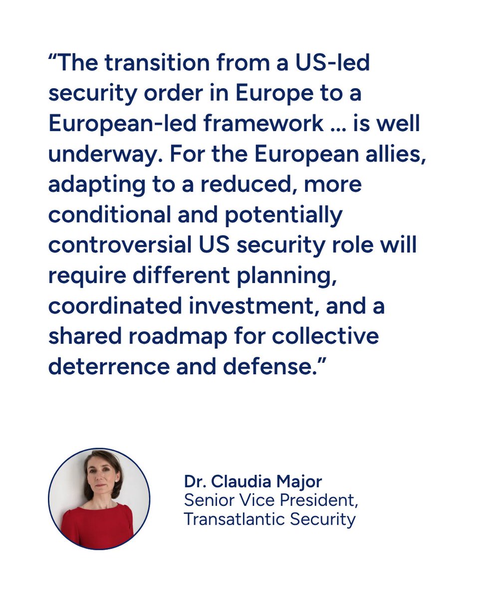 gmfus's tweet photo. As NATO Secretary General Mark Rutte arrived in Washington this week, it is clear that the alliance is at an inflection point.

While the European security architecture enters a period of disruptive and structural change, GMF is launching a major new initiative to deliver a roadmap for European defense in a new era of transatlantic responsibility-sharing.  

Find out more: https://t.co/Yx5C0fSsD6