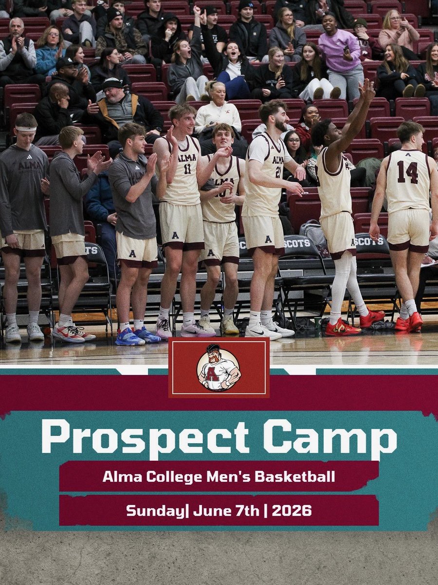 AlmaScotsMBB's tweet photo. Prospect Camp Details and Registration ⬇️

https://t.co/mXQ9buQJp6

🏀 Skill stations
🏀 3 on 3 tournament 
🏀 Lunch
🏀 Campus tour 
🏀 2 games https://t.co/pVvfCH3agh
