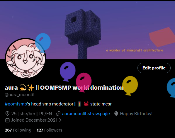 aura 💫✨ || OOMFSMP world domination tweet media