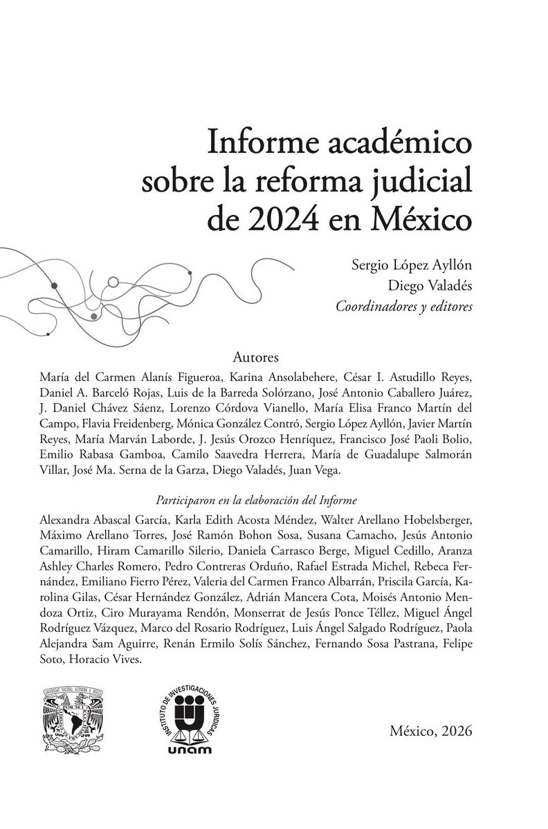 📢la #ReformaJudicial transformó el aparato de justicia

este #Informe de <a href="/IIJUNAM/">Instituto de Investigaciones Jurídicas, UNAM</a> no toma partido: expone hechos, procesos y voces en disputa

en tiempos de polarización, entender es un acto de responsabilidad democrática de la <a href="/UNAM_MX/">UNAM</a> 

un placer coincidir tan admiradxs