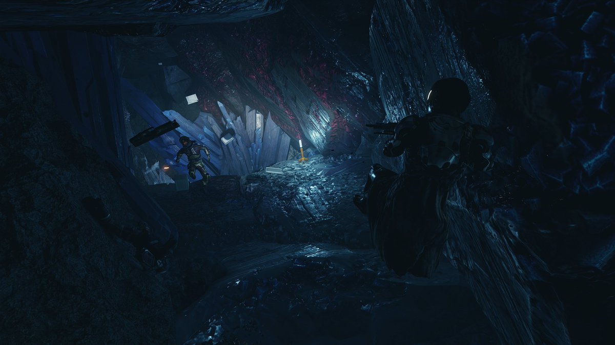 AlexWalason's tweet photo. There's a POI in #Starfields new Free Lanes Update that is essentially a mining facility built into an asteroid overrun by raiders. There's so many POIs in space now, some being done right horrifying, that I really think it's best people experience them for themselves https://t.co/cqPekbY6UW