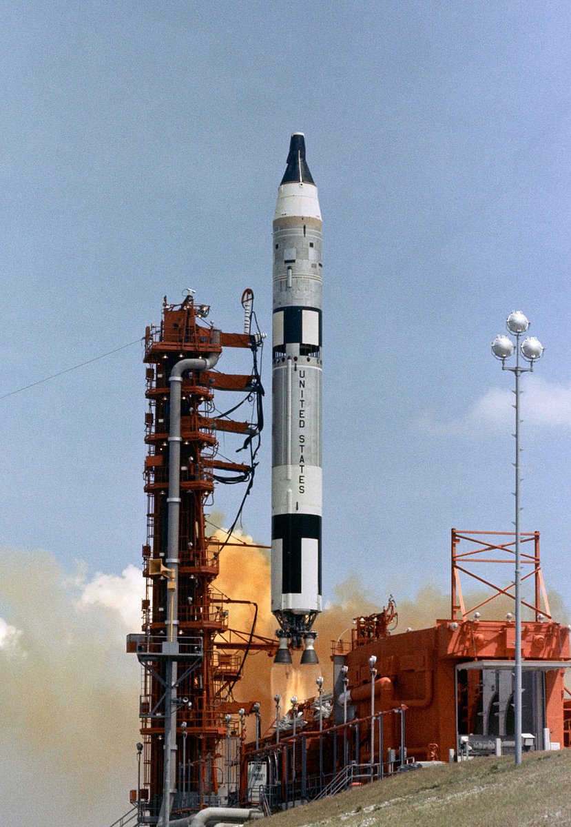 airandspace's tweet photo. On #TDIH in 1964, Gemini 1 launched on the first mission of the Gemini Program. This uncrewed spaceflight was a test of the Gemini spacecraft and Titan II launch vehicle. https://t.co/dPnH0STtep