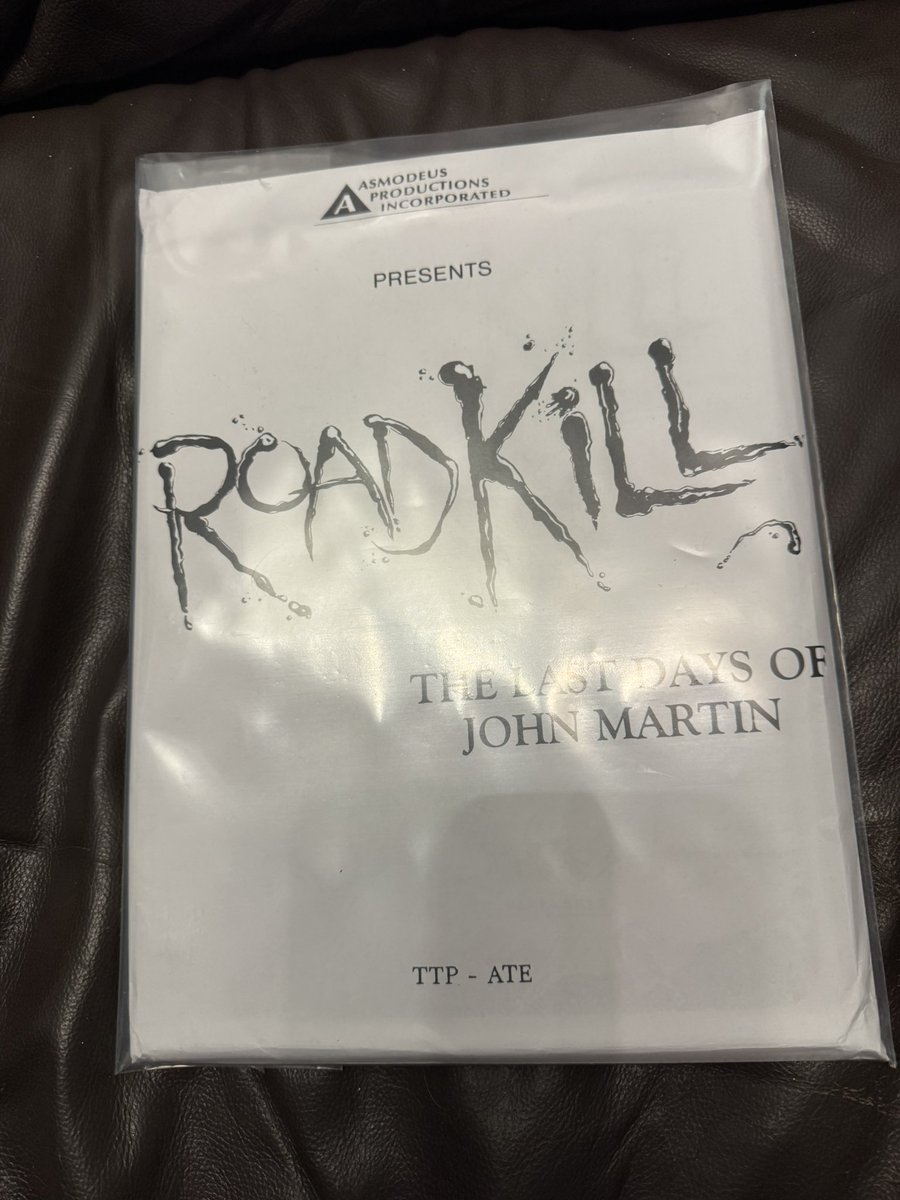 jasonimpey's tweet image. Awesome pickup from Strange Vice #roadkill #screenplay #script #jimvanbebber #thelastdaysofjohnmartin