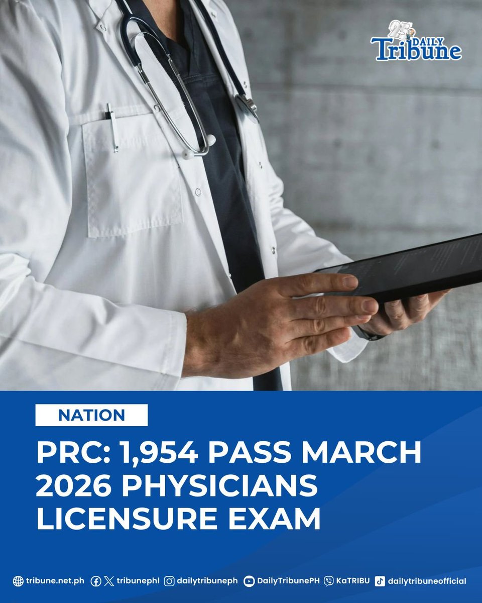 The PRC said the results of five examinees were withheld pending a final determination of their liabilities under licensure examination rules, while the result of another examinee was withheld for further verification.

Read more at: tribune.net.ph/2026/04/08/prc…

#PLE #PRC