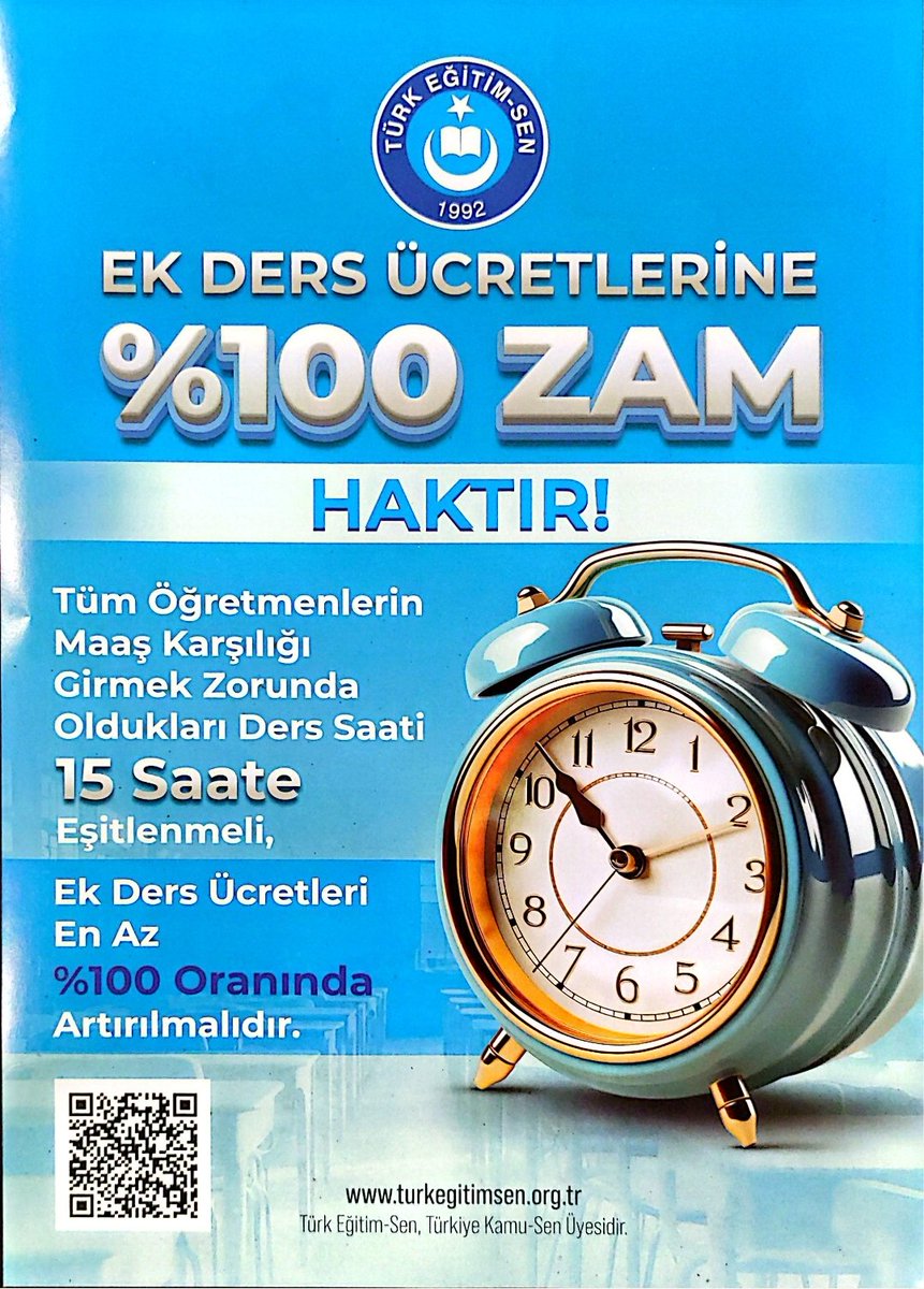 TayfURGENC's tweet photo. Ek ders ücretleri %100 oranında artırılmalıdır. https://t.co/KYo6lYNHdG