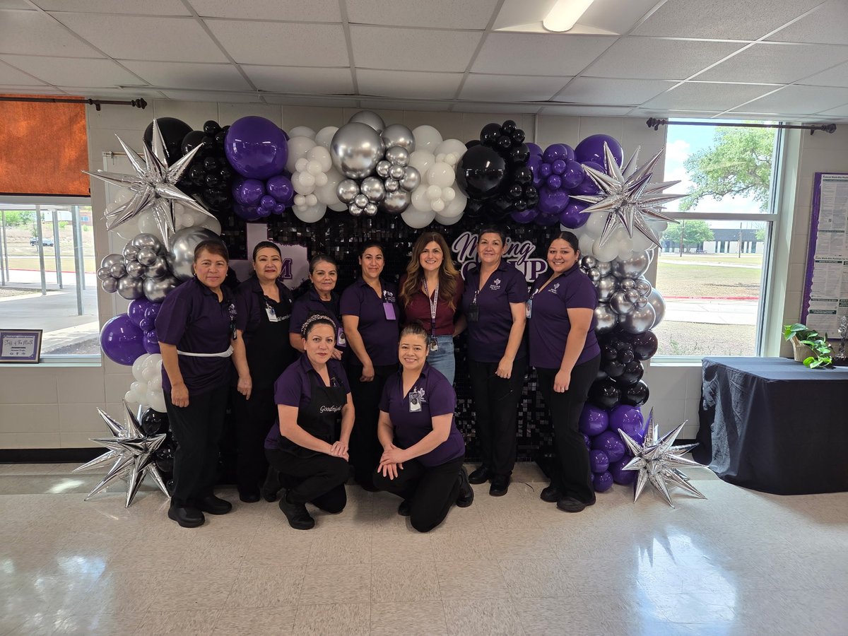 GoodnightSMCISD's tweet photo. Today we said goodbye to our longtime School Secretary, Ms. Dora Garcia. Not going far—just next door to Central Office! Congrats on your new role. We’ll miss you and are so proud! #wearegoodnight 💜 https://t.co/29C9tLb7oh