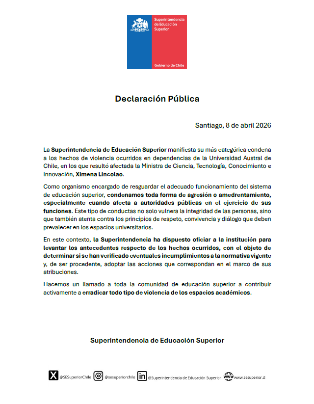 Superintendencia de Educación Superior tweet media