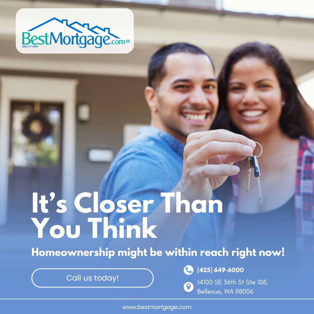 BestMortgage's tweet image. Think buying a home is still out of reach? FHA loans are helping buyers get in with less upfront than they expected 🏡 Call (425) 649-6000 and let’s see what’s possible for you.

🌍 bestmortgage.com

#BestMortgage
#SeattleMortgage #LowDownPayment #BellevueHomes