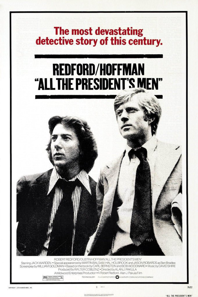 landofthe80s's tweet image. On this date in 1976, “All The President's Men” starring Robert Redford and Dustin Hoffman premiered in theaters. #70s #nostalgia