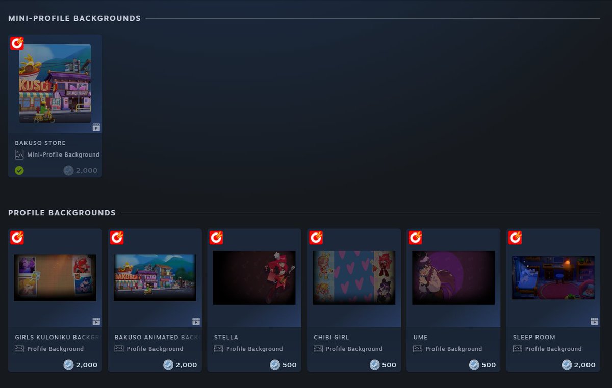 Also did you know you can also get animated avatars, avatar frames, and background from KulonNiku on steam point shop?

Check them out below
store.steampowered.com/points/shop/ap…