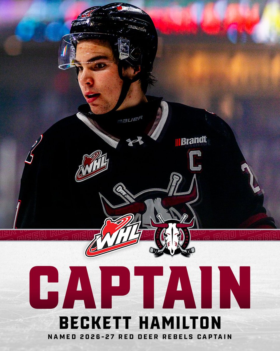 The future is Beckett!

The <a href="/Rebelshockey/">Red Deer Rebels</a> have announced that 2026 #NHLDraft eligible, Beckett Hamilton, will serve as the Clubs captain for the 2026-27 WHL Season.