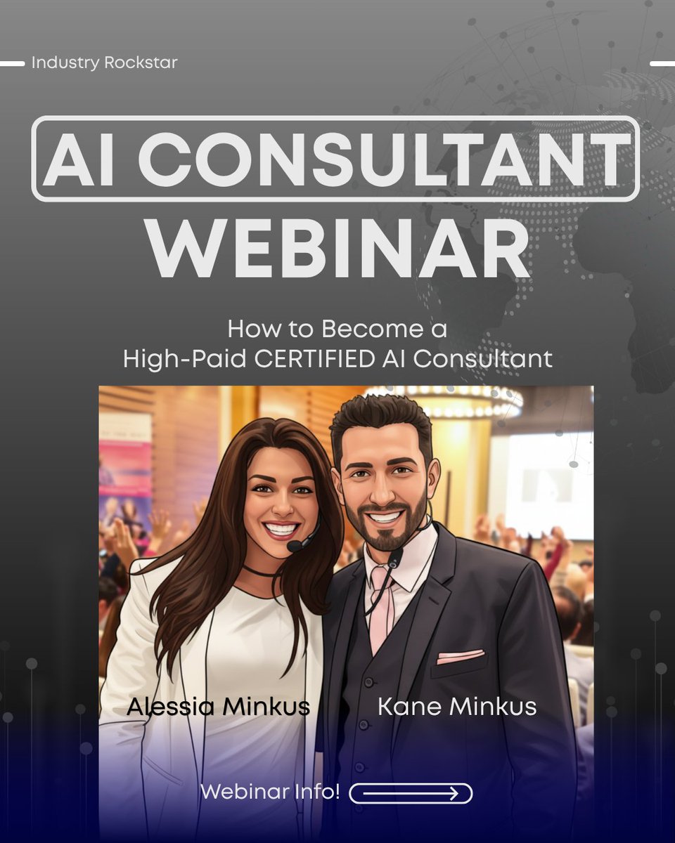 IRGOutreach's tweet photo. How to Become a High-Paid CERTIFIED AI Consultant
Click the LINK to join for FREE - https://t.co/cKbffsmQpU
#ai #aitraining #aibusiness #business #businessgrowth #businessstrategy
#webinar #onlinetraining #freetraining #summit #training #webclass
#businessnews https://t.co/evpKTYMA3D
