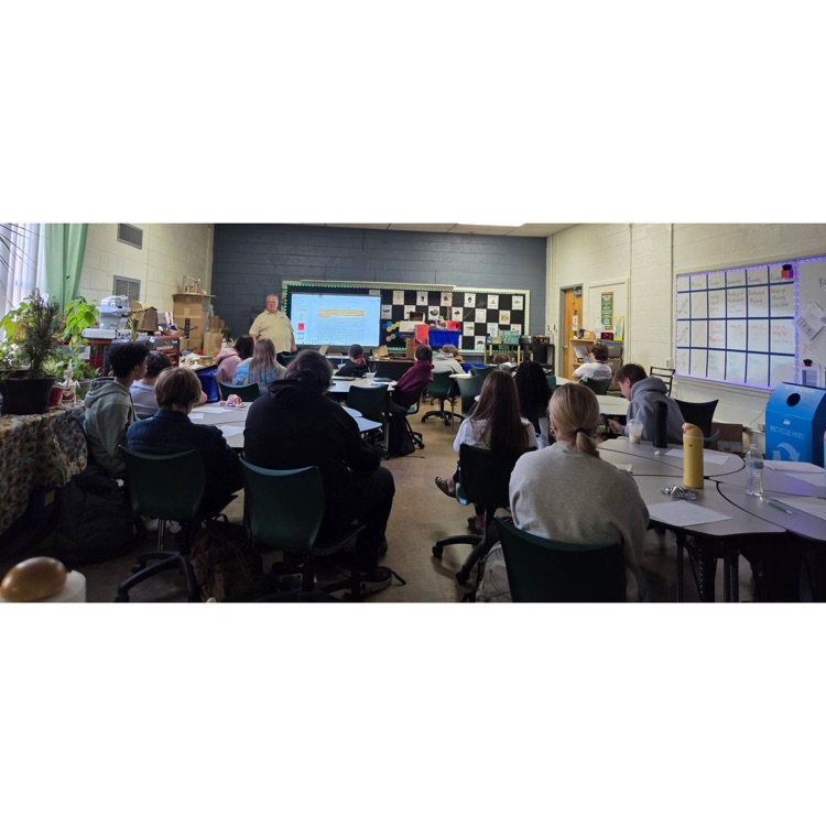 RockwoodTigers1's tweet photo. Tom Carson spoke to BioSTEM 1 today about the history of Rockwood and the Roane Iron Company #RHS #BioSTEM #cte #communitypartners https://t.co/nhZHo1zATu