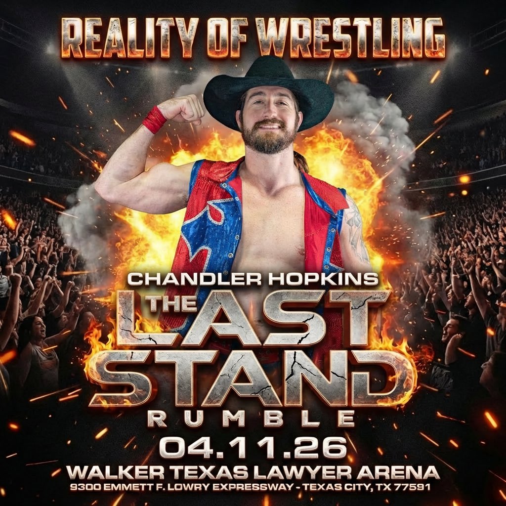 TheOfficialROW's tweet photo. ‼️ LAST STAND RUMBLE UPDATE ‼️

There’s a different side of him lately… and it’s dangerous.

@TheYoungGun_CH has officially entered the 7th Annual #LastStandRumble on Saturday, April 11th 🔥

We’ve recently seen a meaner, more aggressive attitude from Hopkins—and that could be a game changer in a match built on chaos.

🕕 Box Office Opens: 6:00 PM
🚪 Doors Open: 6:30 PM
🔔 Bell Time: 7:00 PM
📍9300 Emmett F. Lowry Expressway
Texas City, TX 77591

🎟️ Pick Your Seats Now:
https://t.co/tkiBAHi2bG