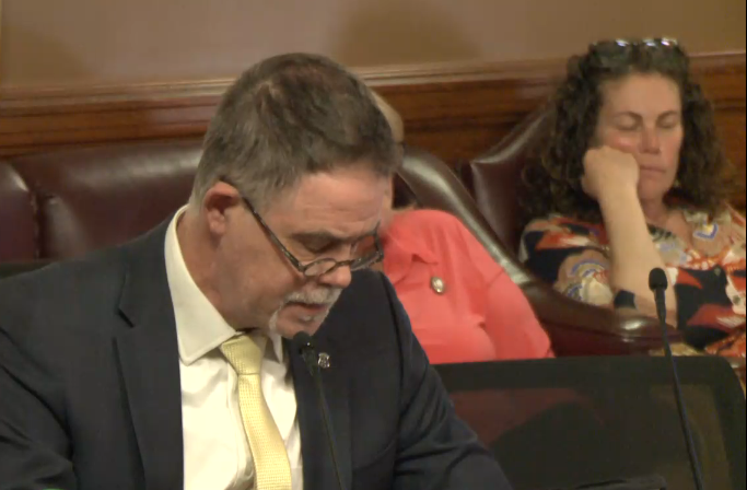 gunrights's tweet photo. The bill's sponsor is now napping on the floor. https://t.co/L8aCpDIpAU