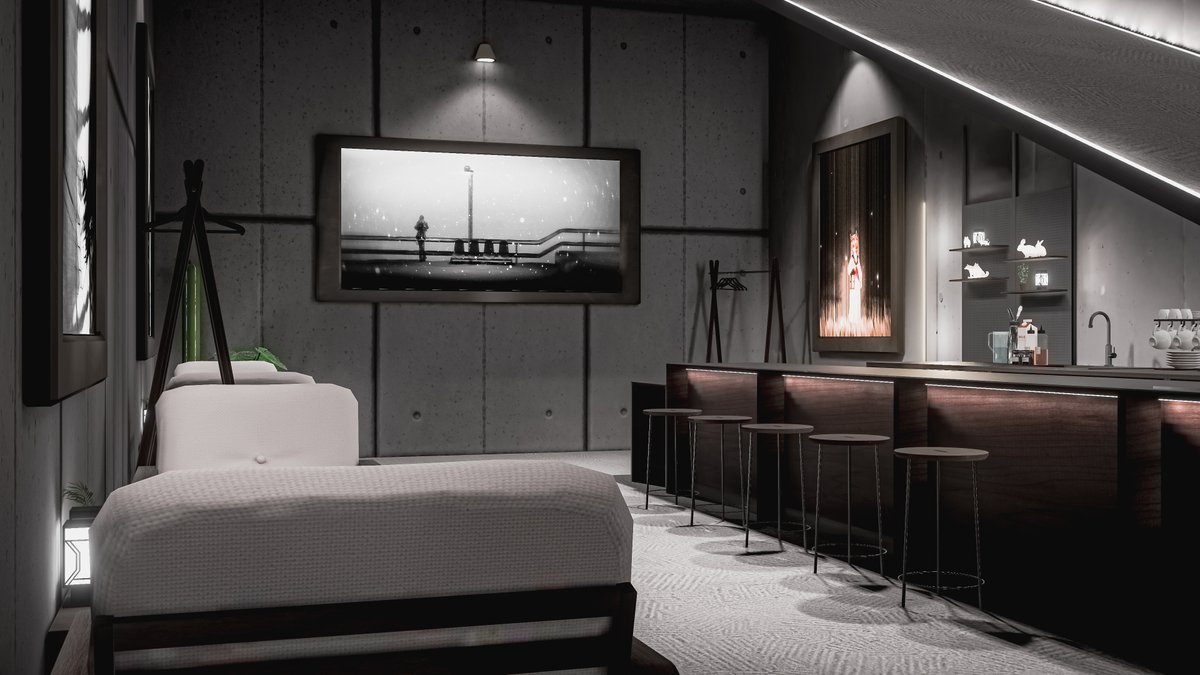 Neomance's tweet image. Clueless Gallery : Stylish Coffee And Frames
クルーレスギャラリー：おしゃれなコーヒーとフレーム

World : Clueless Cardboard Gallery
Author : CluelessCthulu

World URL :
vrchat.com/home/world/wrl…

#VRChat_world紹介 #Neo写真