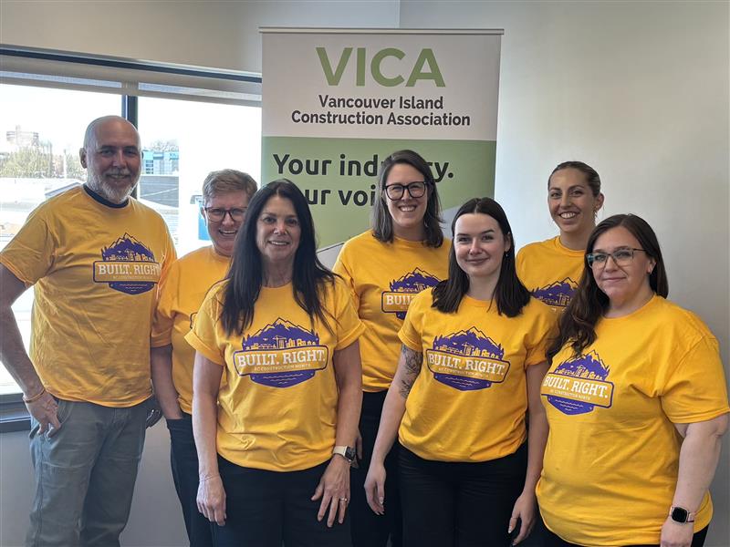 VICA_BC's tweet photo. Built. Right. 💪
 Repping our Construction Month shirts after a fantastic breakfast! Put on by BCCA Grateful for the team, the industry, and the early mornings that bring us together. 🏗️☕

 #ConstructionMonth #TeamWork #BCCA #VIConstruction https://t.co/4QaoHERXky