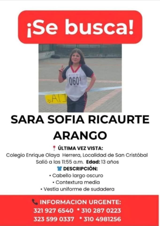 Que angustia de esa familia por su hija desaparecida. Porfa compártanla