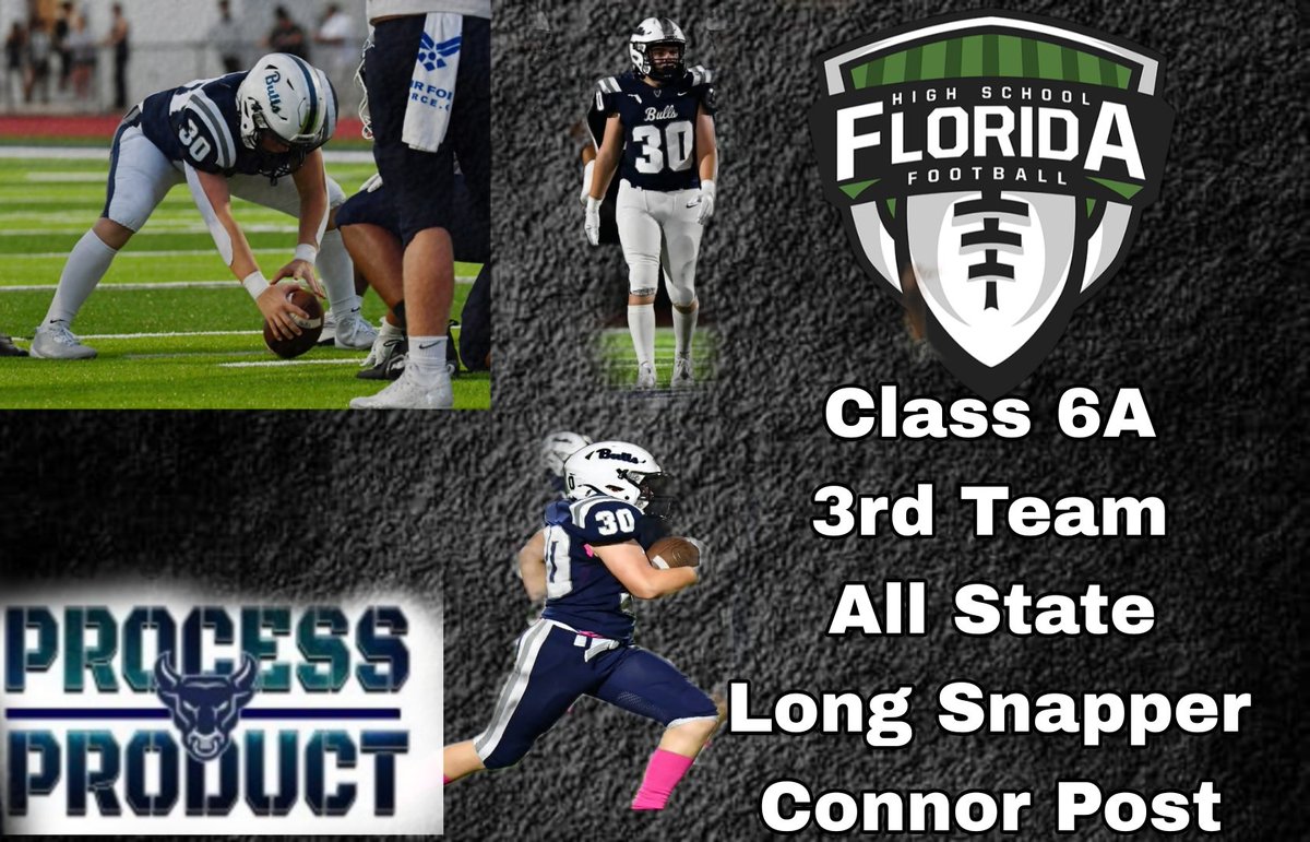 CoachPost70's tweet photo. Congratulations to @PCHSBULLSFB players @ConnorPost76682 @underrated_jaja @Caiden_Lee54 and Kaleb Exume on your selection to the @FlaHSFootball All State Football Teams for Class 6A.  I am happy and proud of you all. https://t.co/SVZodVuVhl