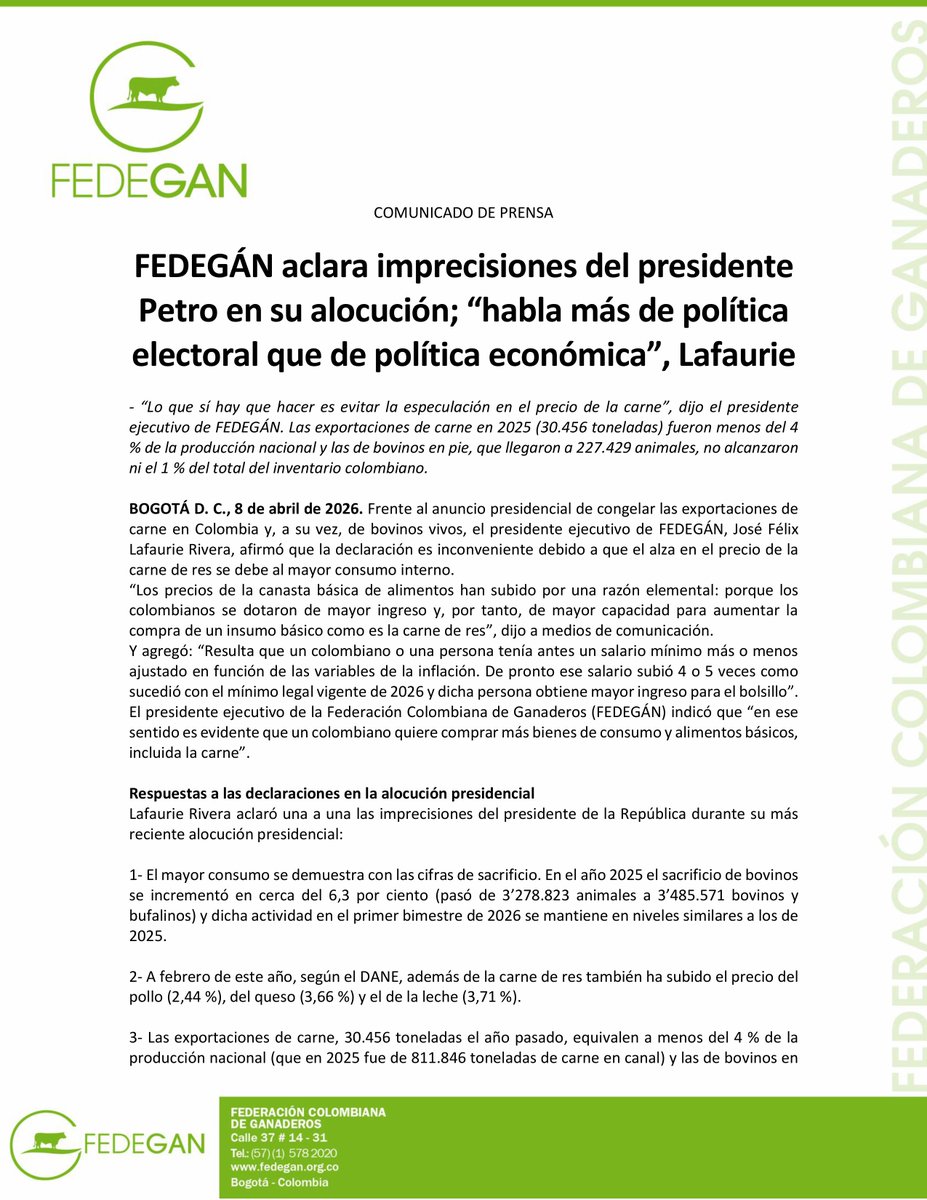 José Félix Lafaurie tweet media